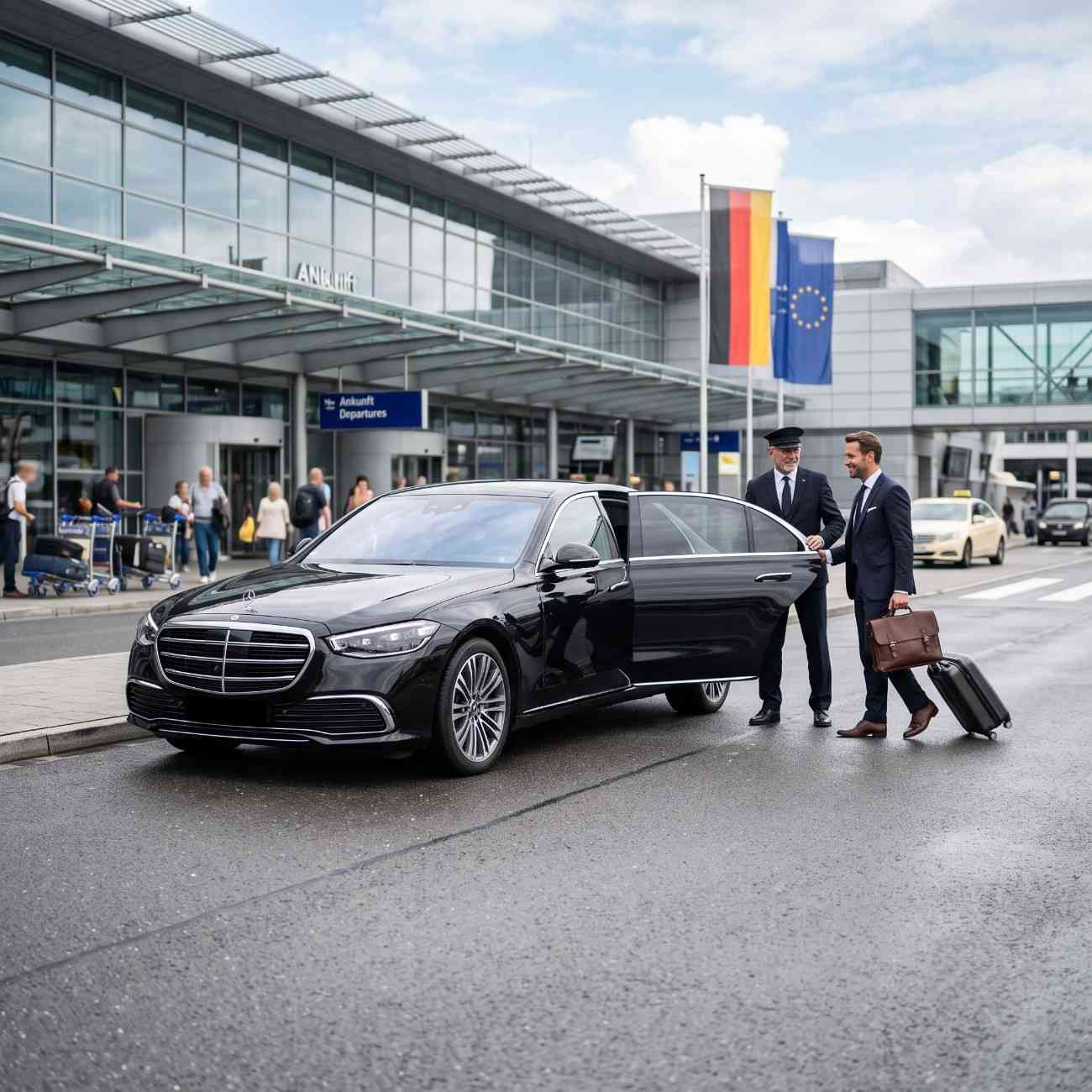 Airport pickup chauffeur service German